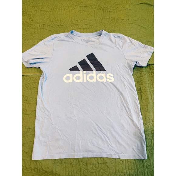 Adidas Boys Light Blue Logo Tee โ Size XL--Like New - Picture 2 of 4